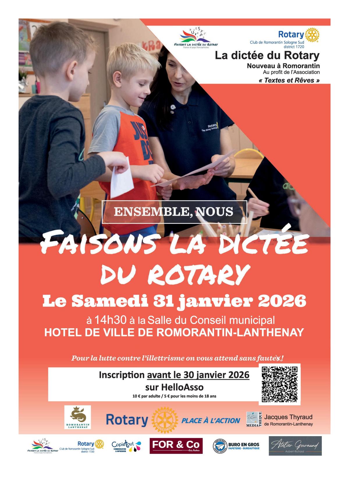 Faisons la dictée du Rotary - une dictée solidaire pour la réussite scolaire
